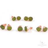 Natural Rough Peridot Stud Earrings, Gemstone Stud Earrings, Peridot Earrings, Raw Peridot Earrings, Rough Peridot Earrings, Crystal Earring